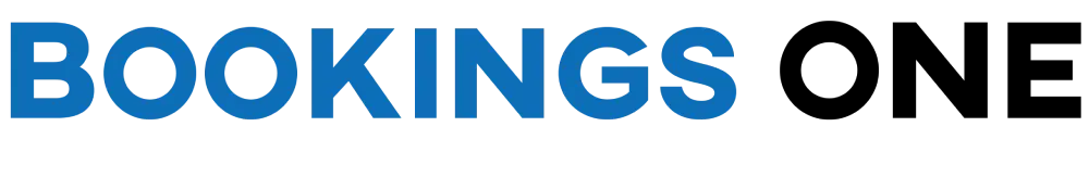 bookings one text logo